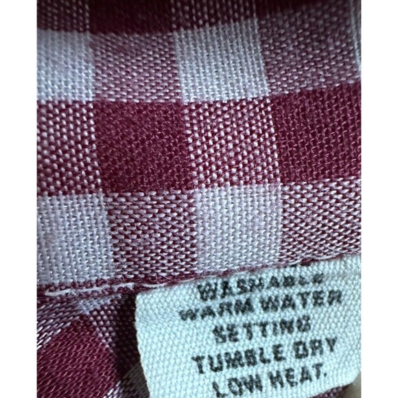 Levis Vintage Red Tab Button Shirt Size Medium M Upside Down Tag Gingham Plaid - Picture 15 of 16